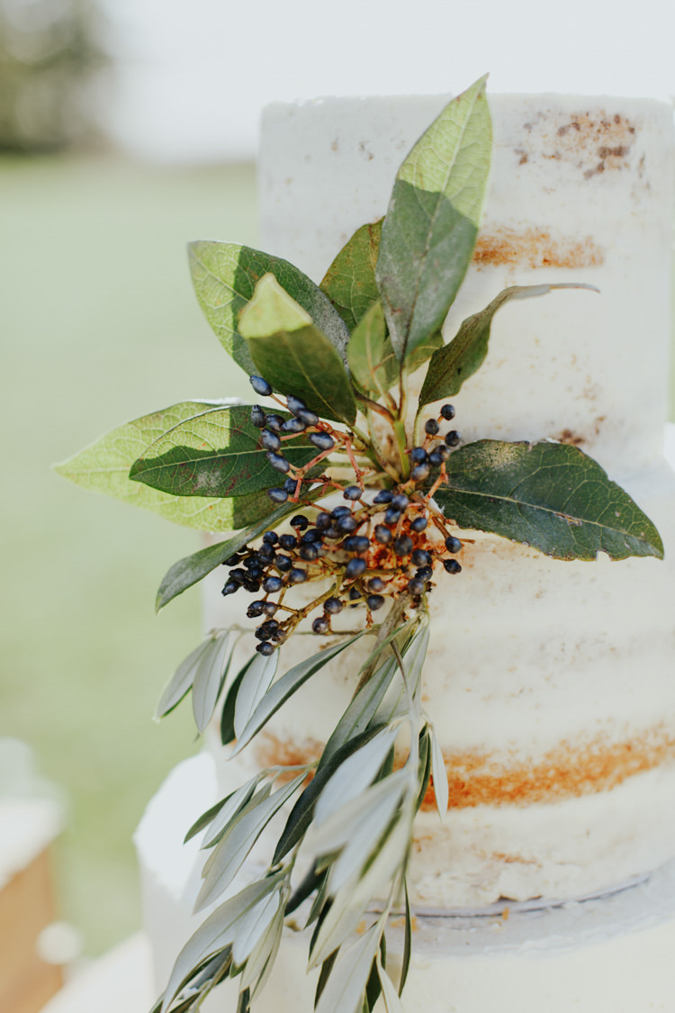 Semi Naked Buttercream Cake Tier Flowers Greenery Bohemian Luxe Coastal Wedding Ideas https://www.tarastattonphotography.com/
