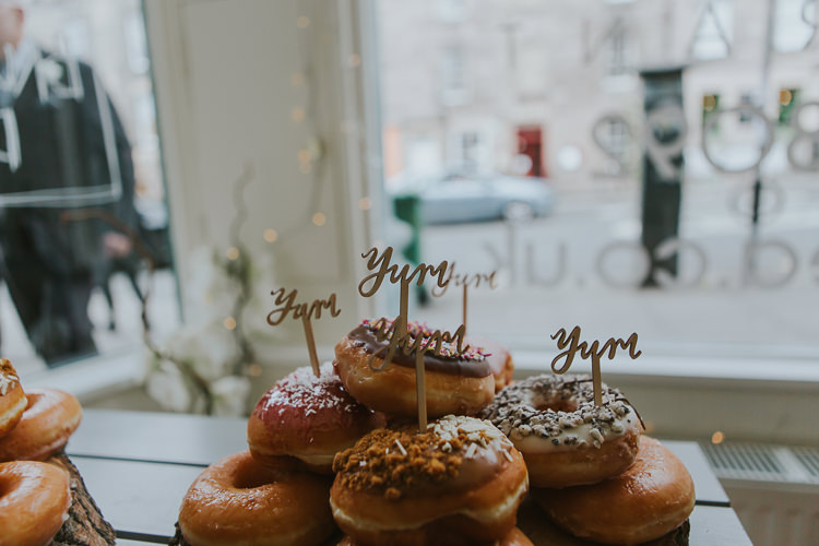 Wedding Bride Groom City Photography Restaurant Doughnuts Desserts Scotland | Cool Edinburgh City Elopement http://www.arcadiancity.co.uk/