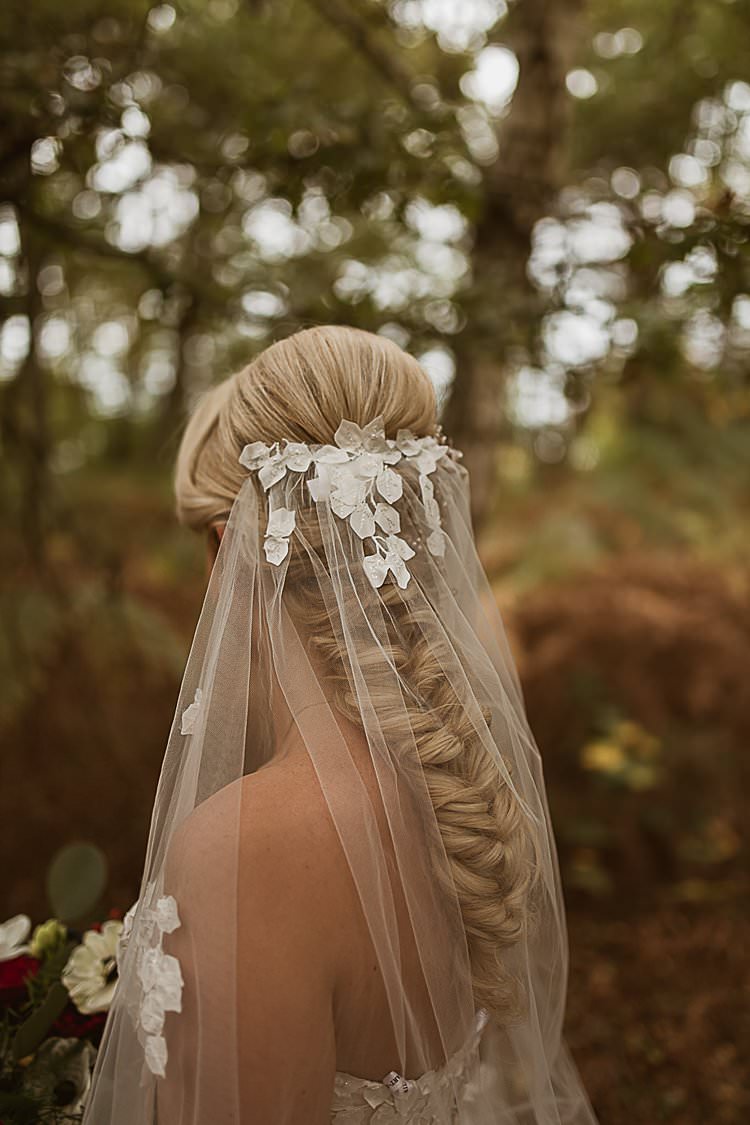 Plaid Braid Bride Bridal Hair Style Beautiful Vibrant Dark Red Autumn Wedding http://thespringles.com/