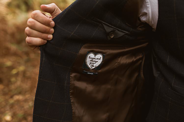 Personalised Jacket Groom Beautiful Vibrant Dark Red Autumn Wedding http://thespringles.com/