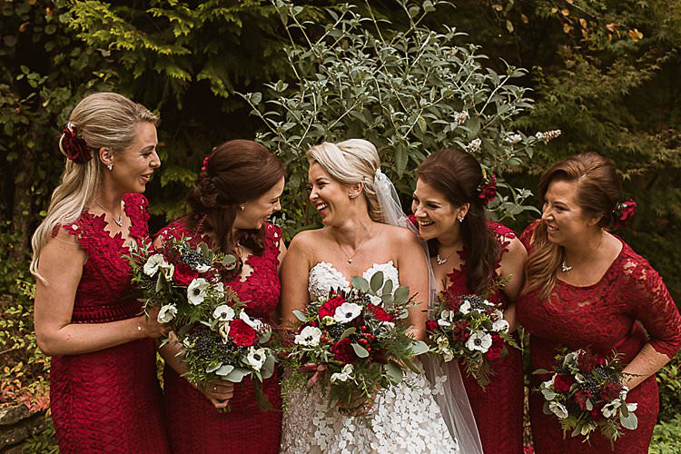 Bridesmaid Dresses Beautiful Vibrant Dark Red Autumn Wedding http://thespringles.com/