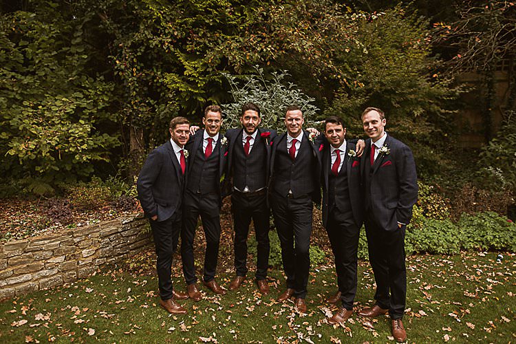 Groomsmen Suits Beautiful Vibrant Dark Red Autumn Wedding http://thespringles.com/