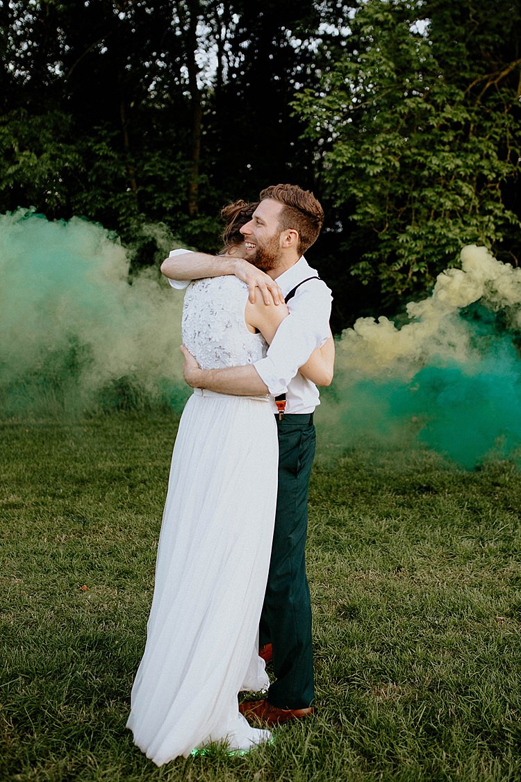 Smoke Bomb Portraits Mega Laid Back Festival Party Wedding http://www.jessicawilliams.photography/