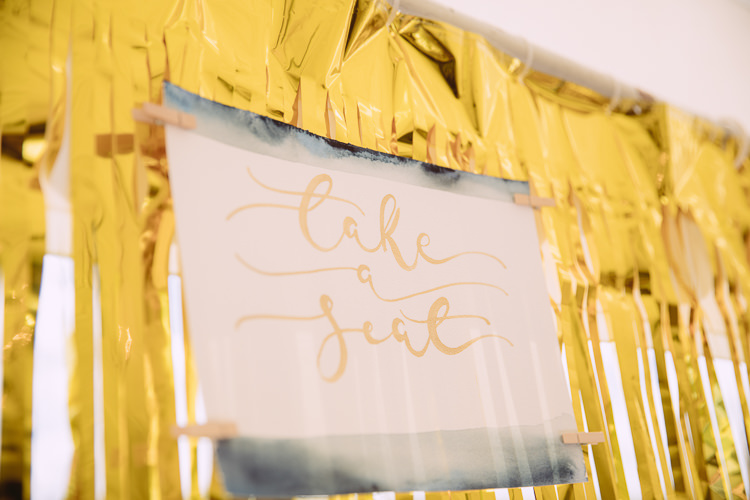 Streamer Backdrop Seating Plan Table Chart Gorgeous Gold Navy Wow Factor Wedding http://hayleybaxterphotography.com/