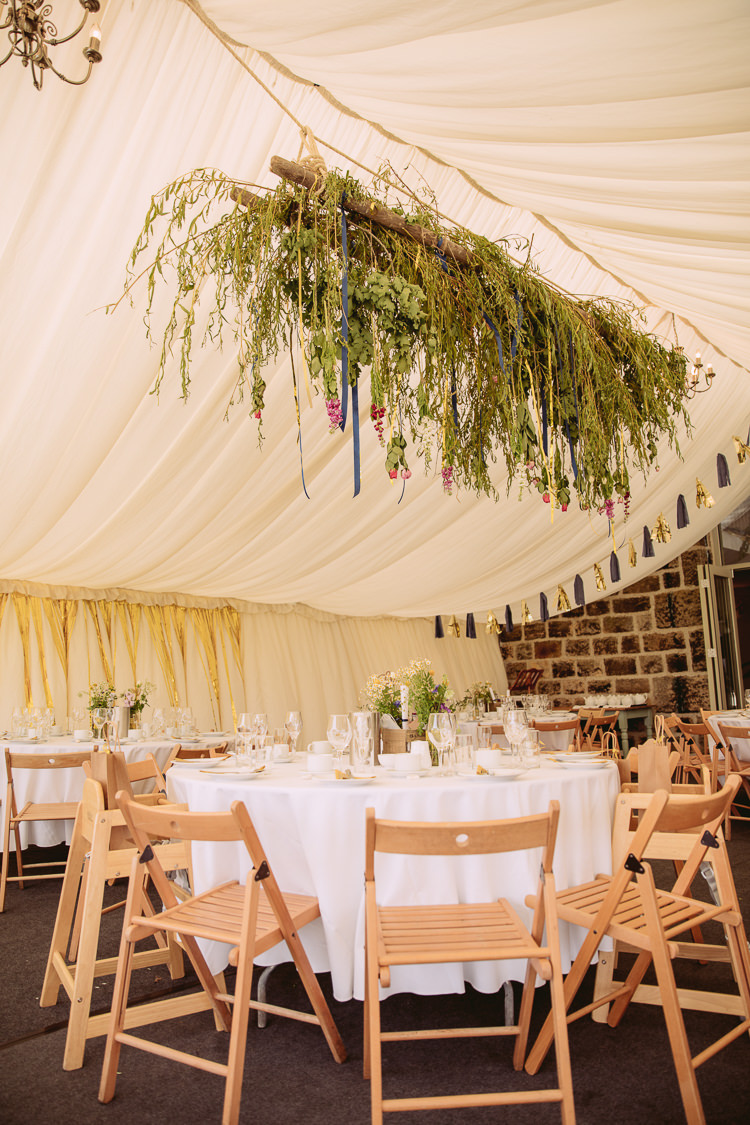 Marquee Flower Hanging Installation Decor Gorgeous Gold Navy Wow Factor Wedding http://hayleybaxterphotography.com/