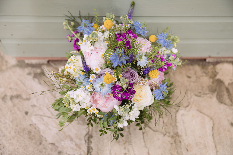 Bouquet Flowers Bride Bridal Peonies Cornflower Stocks Daisies Roses Craspedia Geenery Gorgeous Gold Navy Wow Factor Wedding http://hayleybaxterphotography.com/