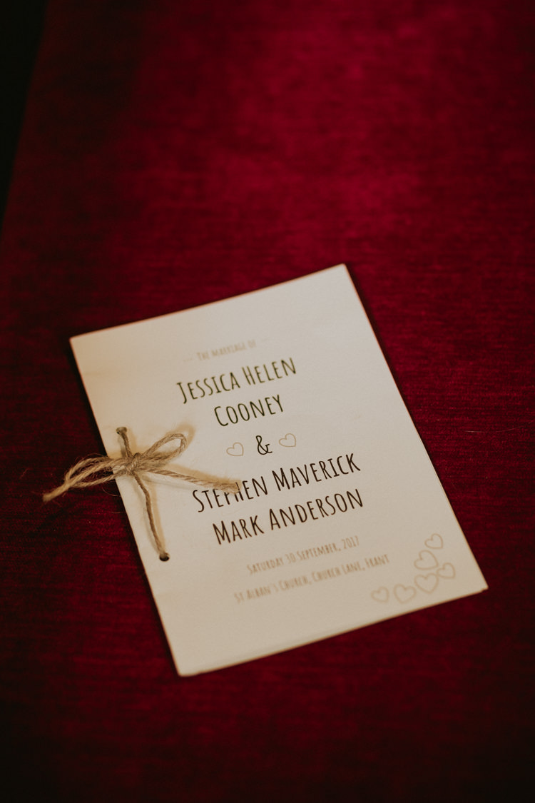 Stationery Order of Service Twine Rustic Country Fun Autumn Farm Wedding http://natalyjphotography.com/