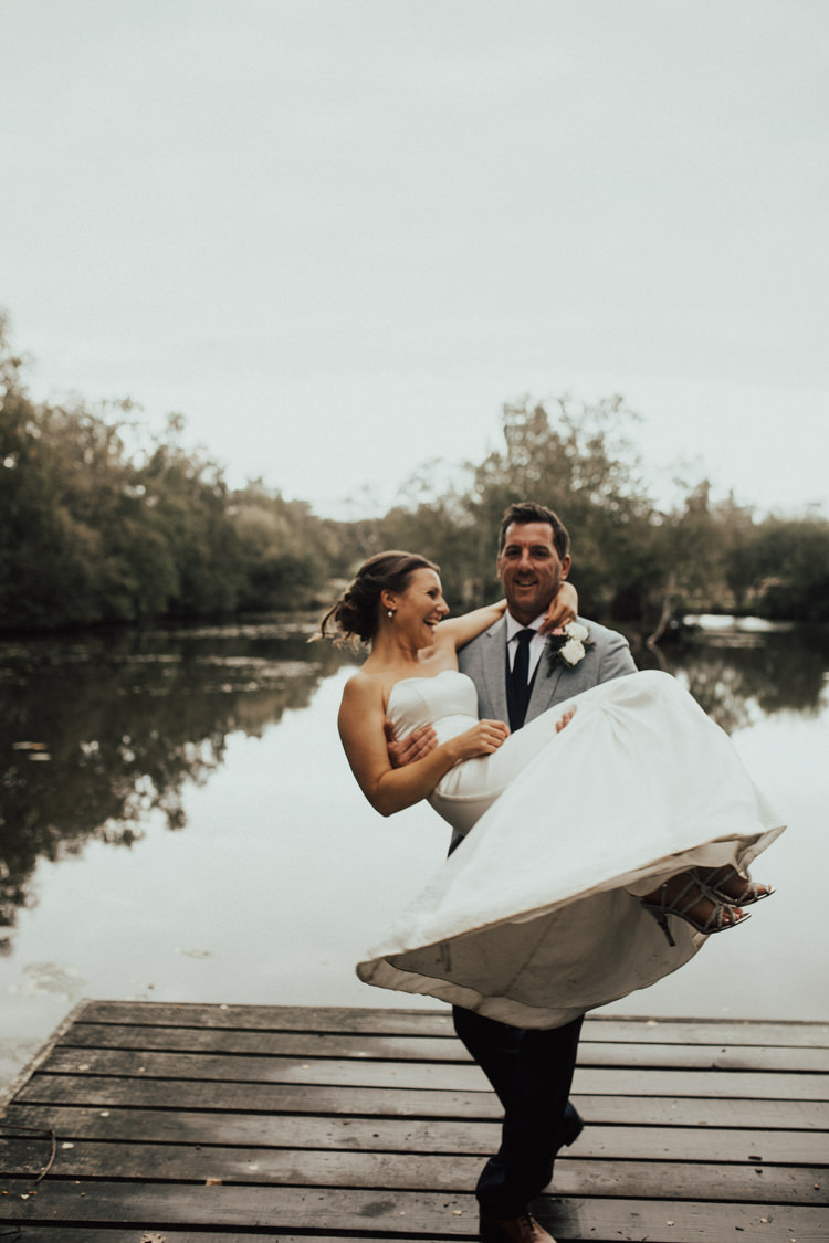 Bride Bridal Dress Gown Suit Supply Groom Mismatched Grey Blue Jacket Three Piece Waistcoat Rustic Country Fun Autumn Farm Wedding http://natalyjphotography.com/
