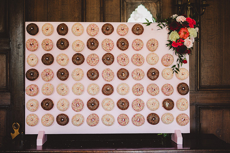 Donut Wall Stand Station English Country Garden Wedding Colourful Indian Party https://www.maytreephotography.co.uk/