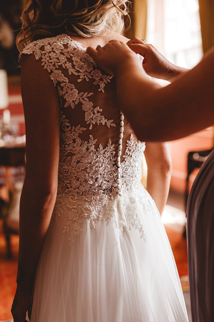 Essense of Australia Lace Tulle Dress Gown Straps Bride Bridal Back Buttons English Country Garden Wedding Colourful Indian Party https://www.maytreephotography.co.uk/