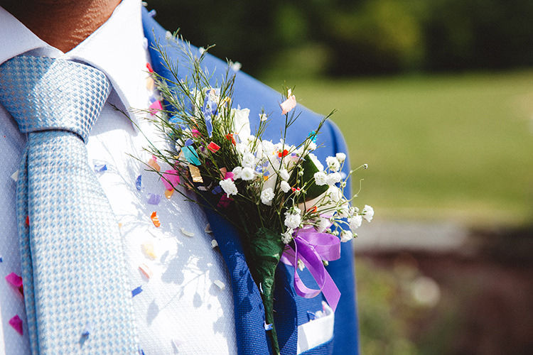 Buttonhole Groom English Country Garden Wedding Colourful Indian Party https://www.maytreephotography.co.uk/