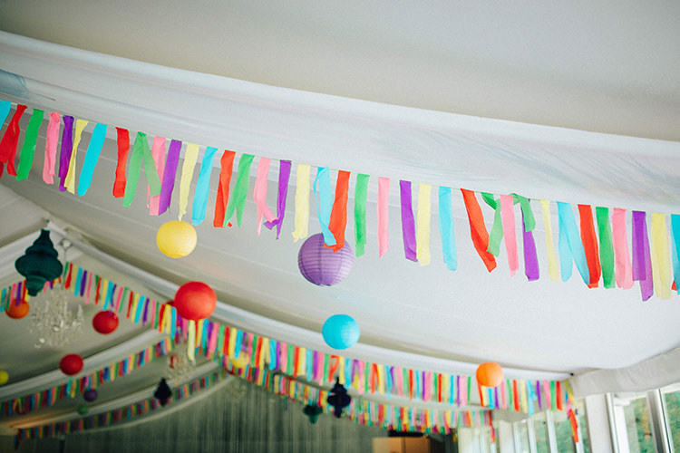 Marquee Rainbow Lanters Streamers Decoration English Country Garden Wedding Colourful Indian Party https://www.maytreephotography.co.uk/