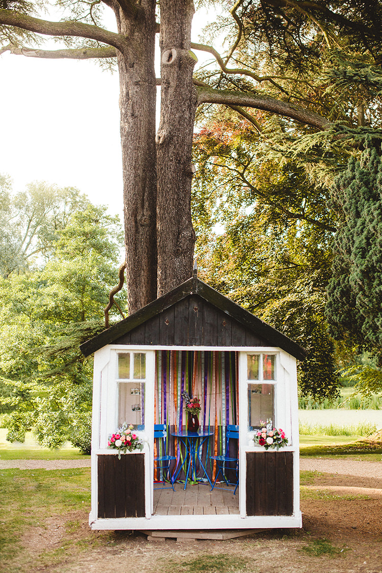 Photo Booth Shed Play House Wooden English Country Garden Wedding Colourful Indian Party https://www.maytreephotography.co.uk/