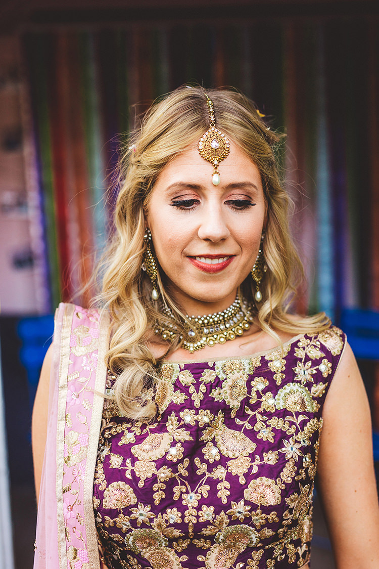 Bride Bridal Hair Make Up English Country Garden Wedding Colourful Indian Party https://www.maytreephotography.co.uk/
