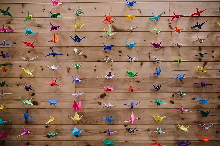 Origami Paper Cranes Tropical Countryside Tipi Wedding https://parkershots.com/