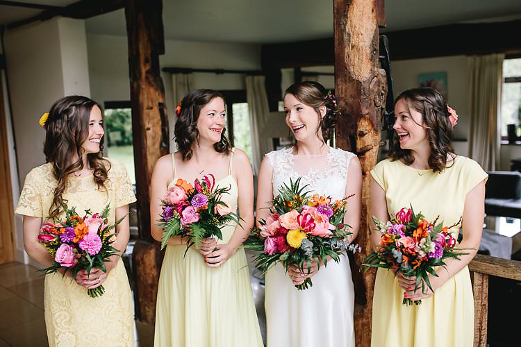 Yellow Bridesmaid Dresses Tropical Countryside Tipi Wedding https://parkershots.com/
