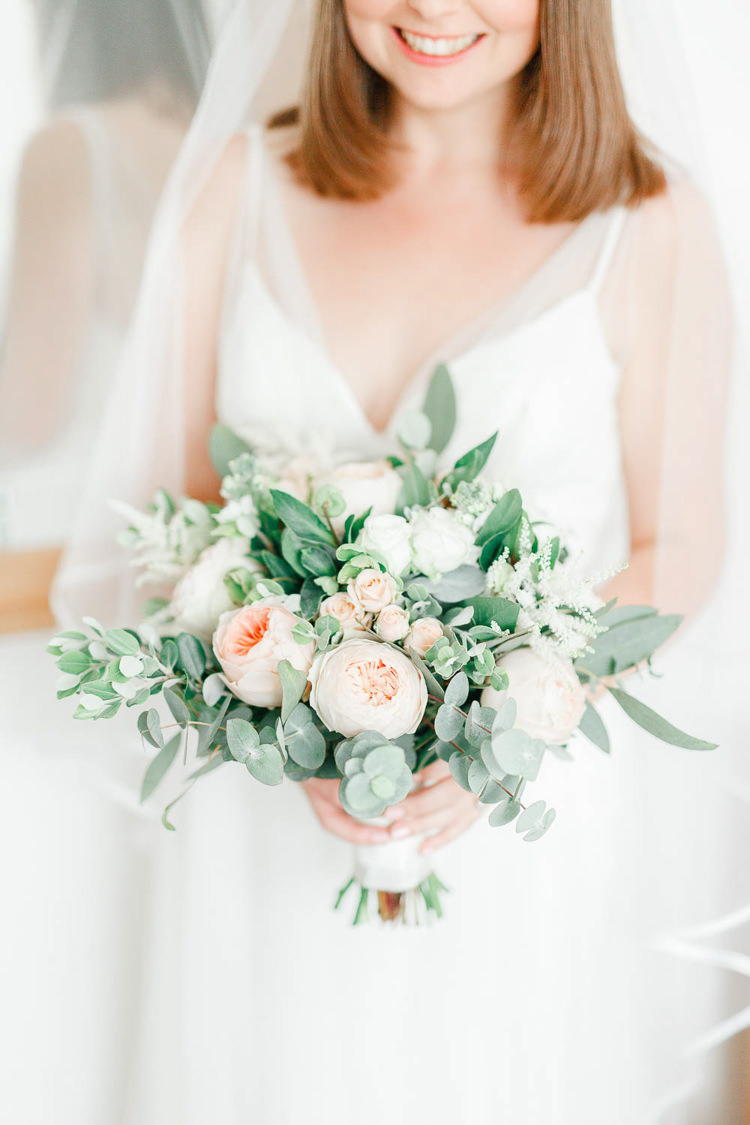 Rose Eucalyptus Bouquet Flowers Bride Bridal Light Airy Pretty Pastel Pink Wedding http://whitestagweddings.com/
