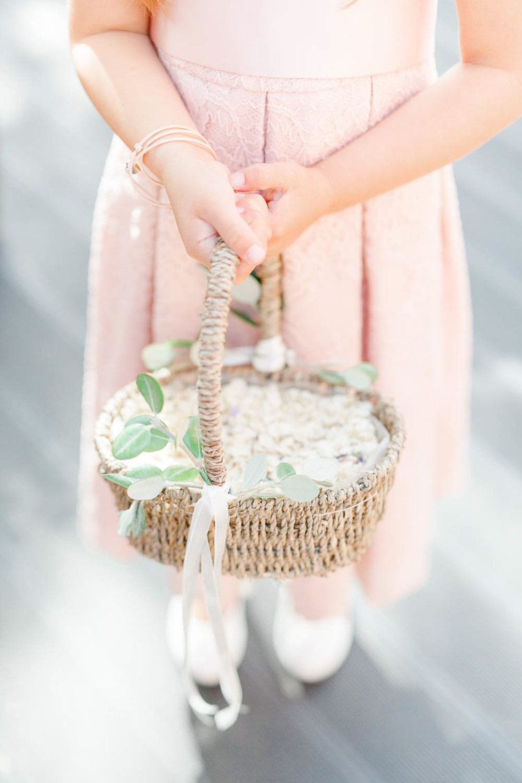 Flower Girl Confetti Basket Light Airy Pretty Pastel Pink Wedding http://whitestagweddings.com/