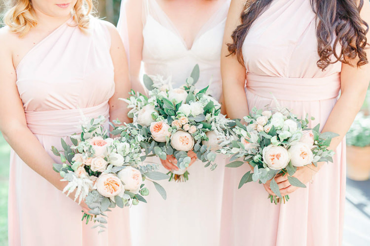 Rose Eucalyptus Bouquet Flowers Bride Bridal Bridesmaids Light Airy Pretty Pastel Pink Wedding http://whitestagweddings.com/