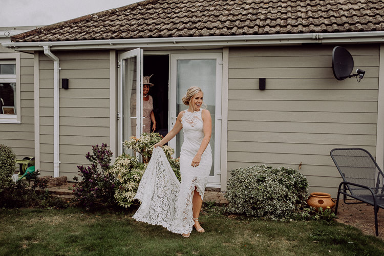 Lace Split Dress Gown Bride Bridal Grace Loves Lace Stylish Rainy Festival Wedding http://albatrossandmariner.co.uk/