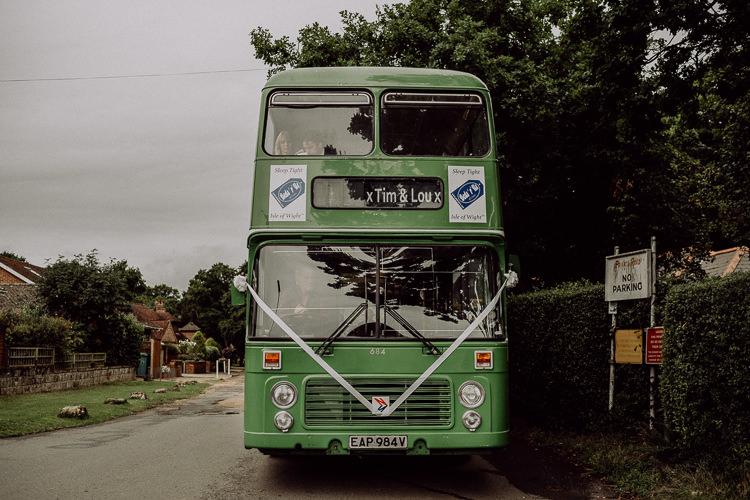 Double Decker Bus Transport Stylish Rainy Festival Wedding http://albatrossandmariner.co.uk/