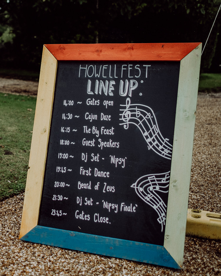 Order Day Sign Stylish Rainy Festival Wedding http://albatrossandmariner.co.uk/