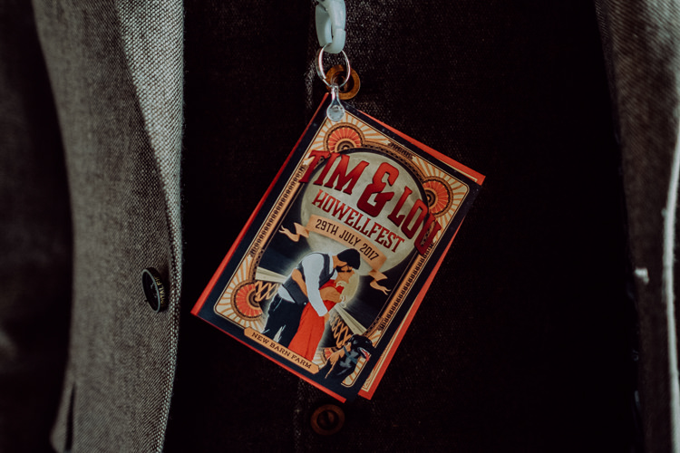 Lanyard Stationery Stylish Rainy Festival Wedding http://albatrossandmariner.co.uk/