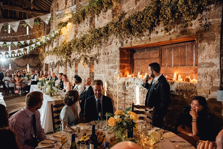 Hops Bunting Reception Candlelit Outdoor Summer Rustic Barn Wedding https://www.chebirchhayesphotography.com/