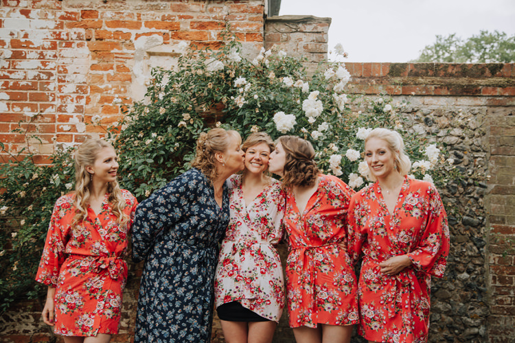 Floral Dressing Gowns Bride Bridesmaids Orange Country Barn Wedding http://www.meganduffield.com/ Country Barn Wedding http://www.meganduffield.com/