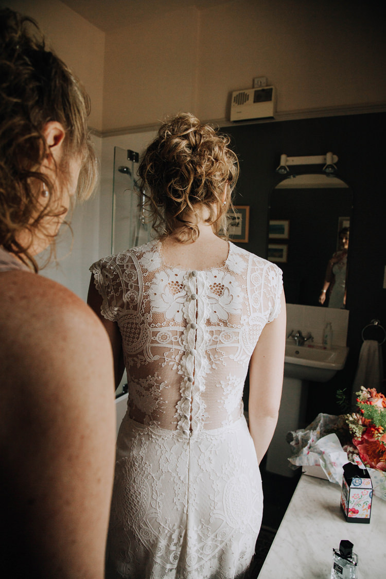 Cheyenne Gown Dress Bride Bridal Lace Buttons Claire Pettibone Orange Country Barn Wedding http://www.meganduffield.com/