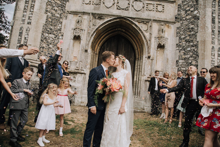 Confetti Throw Orange Country Barn Wedding http://www.meganduffield.com/