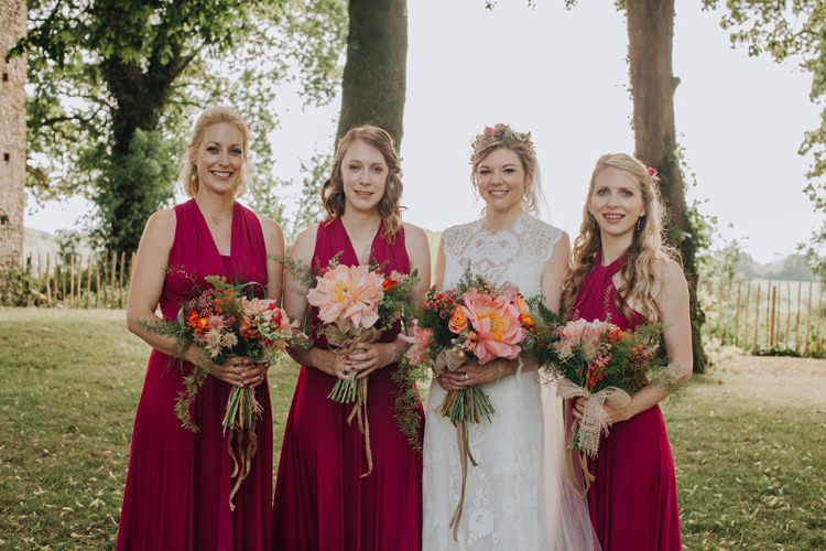 Red Multiway Bridesmaid Dresses Orange Country Barn Wedding http://www.meganduffield.com/