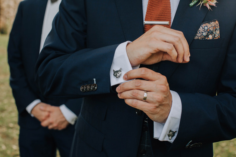Fox Cufflinks Groom Orange Country Barn Wedding http://www.meganduffield.com/