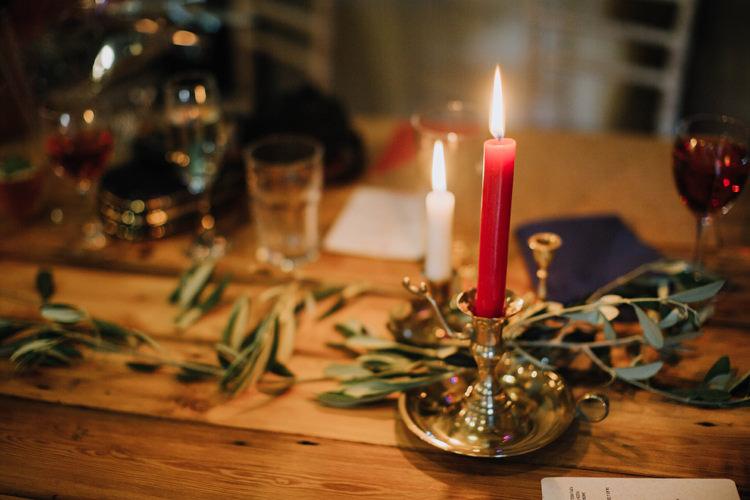 Candles Greenery Tables Orange Country Barn Wedding http://www.meganduffield.com/
