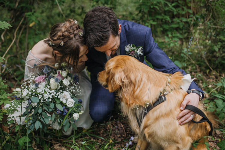Dog Pet Happy DIY Woodland Wedding http://www.elliegracephotography.co.uk/