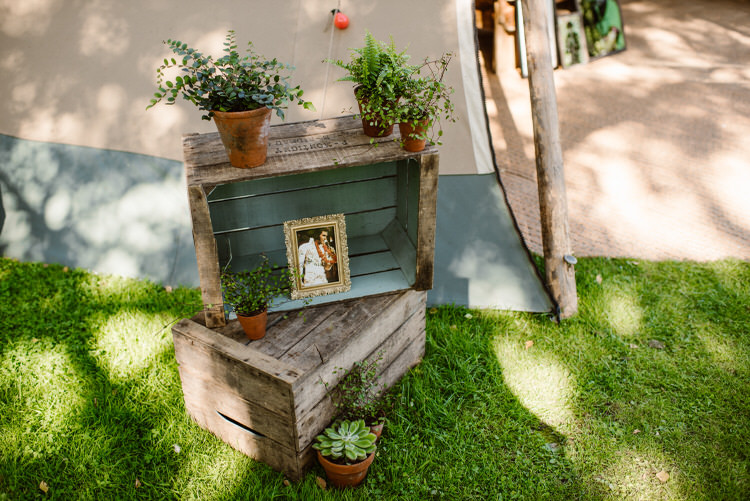 Crates Decor Flowers Vegan Handfasting Summer Garden Party Wedding https://www.elliegillard.co.uk/
