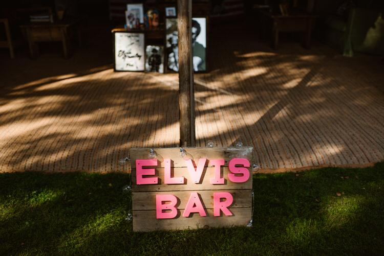 Elvis Bar Sign Vegan Handfasting Summer Garden Party Wedding https://www.elliegillard.co.uk/