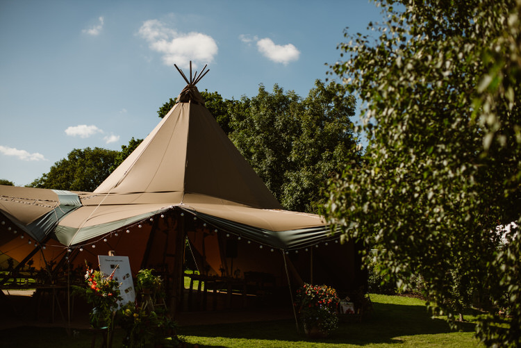 Tipi Teepee Tent Vegan Handfasting Summer Garden Party Wedding https://www.elliegillard.co.uk/