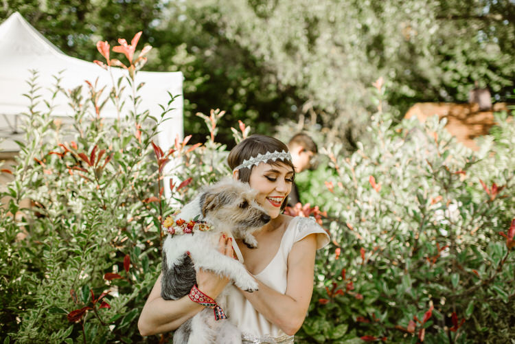 Dog Pet Bride Vegan Handfasting Summer Garden Party Wedding https://www.elliegillard.co.uk/