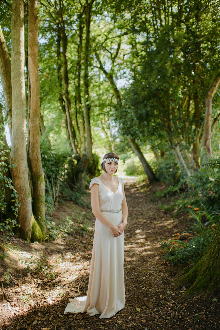 1920s Vintage Dress Gown Bride Bridal Silk Kate Beaumont Vegan Handfasting Summer Garden Party Wedding https://www.elliegillard.co.uk/