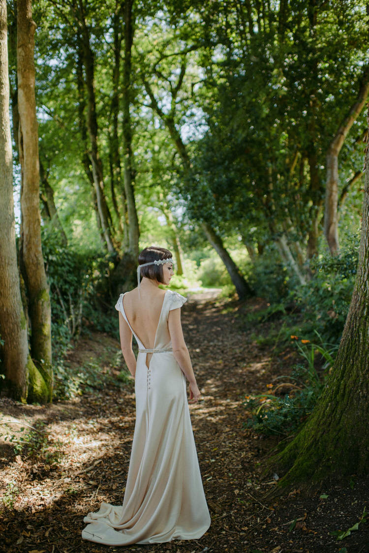 1920s Vintage Dress Gown Bride Bridal Silk Kate Beaumont Vegan Handfasting Summer Garden Party Wedding https://www.elliegillard.co.uk/