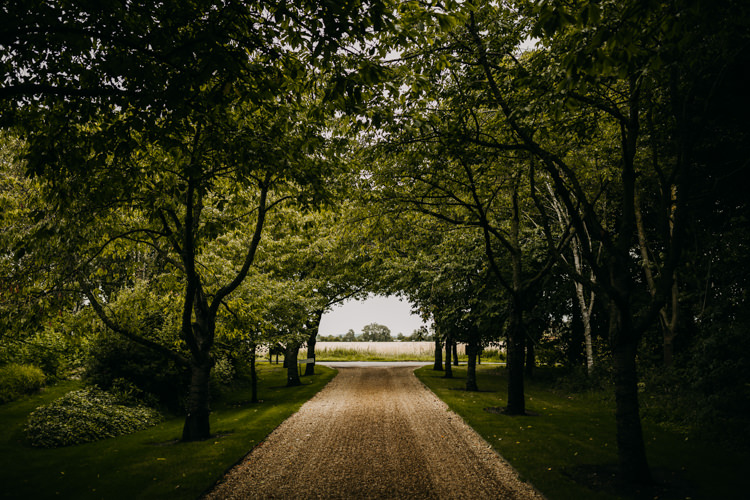 South Farm Cambridgeshire Driveway Countryside Outdoor | Rustic Relaxed Cornflower Blue Barn Wedding http://www.peterhugophotography.com/