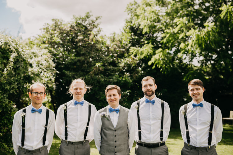 Braces Suspenders Bowties Groomsmen Groom Grey Country | Rustic Relaxed Cornflower Blue Barn Wedding http://www.peterhugophotography.com/