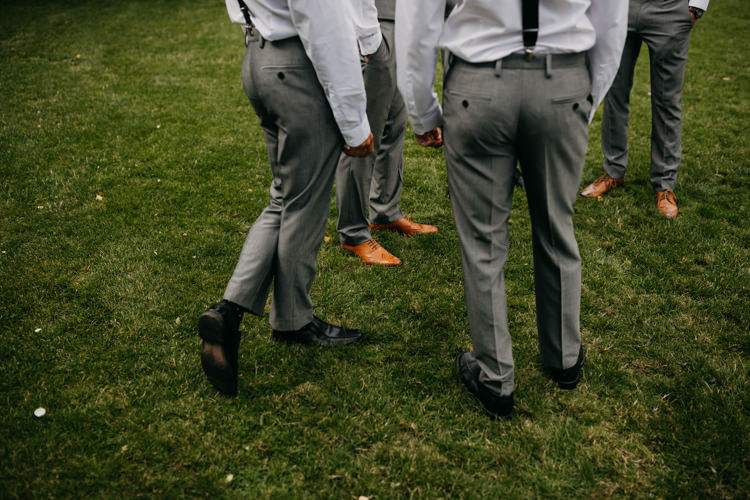 Groom Groomsmen Informal Outdoors Intimate Fun Prep | Rustic Relaxed Cornflower Blue Barn Wedding http://www.peterhugophotography.com/