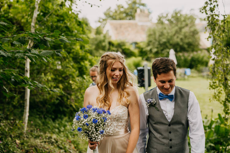 South Farm Outdoor Ceremony Countryside Woodland Bride Groom | Rustic Relaxed Cornflower Blue Barn Wedding http://www.peterhugophotography.com/
