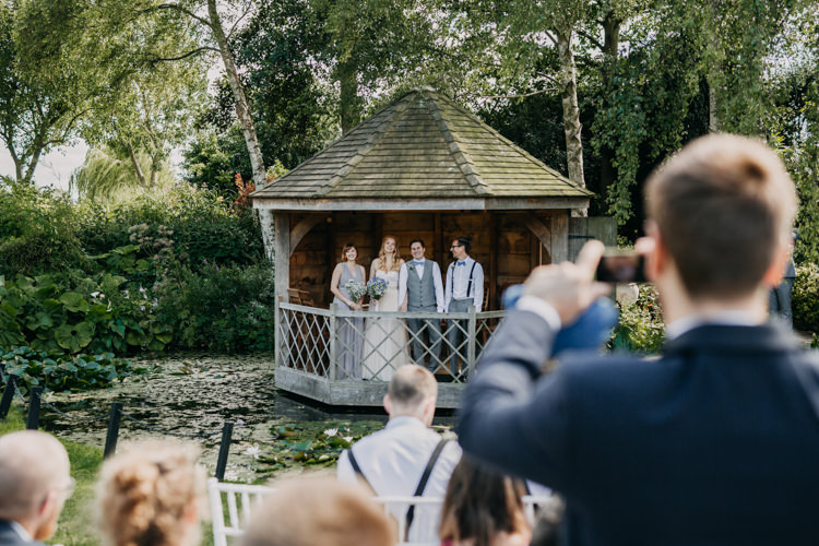 Bride Groom Photos Gazebo Lake Informal Countryside Woodland | Rustic Relaxed Cornflower Blue Barn Wedding http://www.peterhugophotography.com/