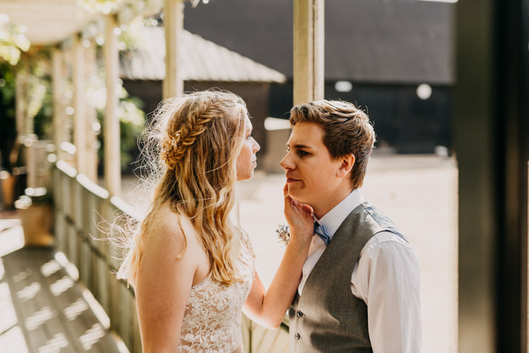Bride Groom Fairy Lights Garden Outdoors Photo | Rustic Relaxed Cornflower Blue Barn Wedding http://www.peterhugophotography.com/