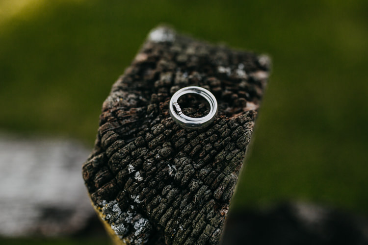 Informal Natural Rings Photo Wood Tree Garden Woodland | Rustic Relaxed Cornflower Blue Barn Wedding http://www.peterhugophotography.com/