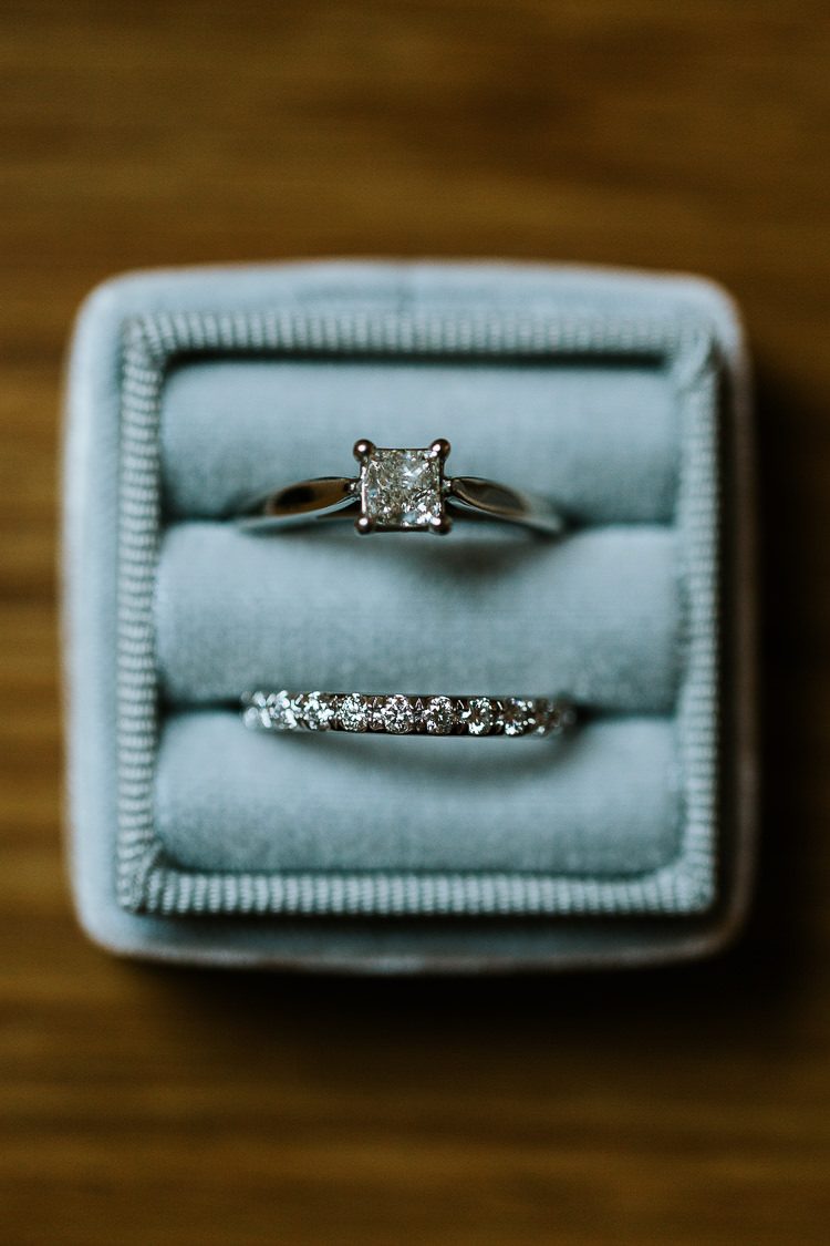 Bride Groom Rings Blue Ring Box Diamond Eternity Band | Dinosaurs City Wedding https://struvephotography.co.uk/