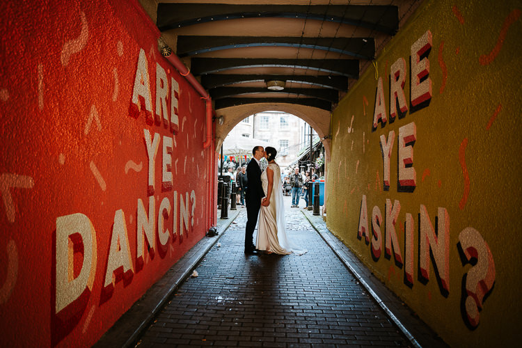 Bride Groom City Street Photography Glasgow Scotland Tunnel | Glitter Dinosaurs City Wedding https://struvephotography.co.uk/